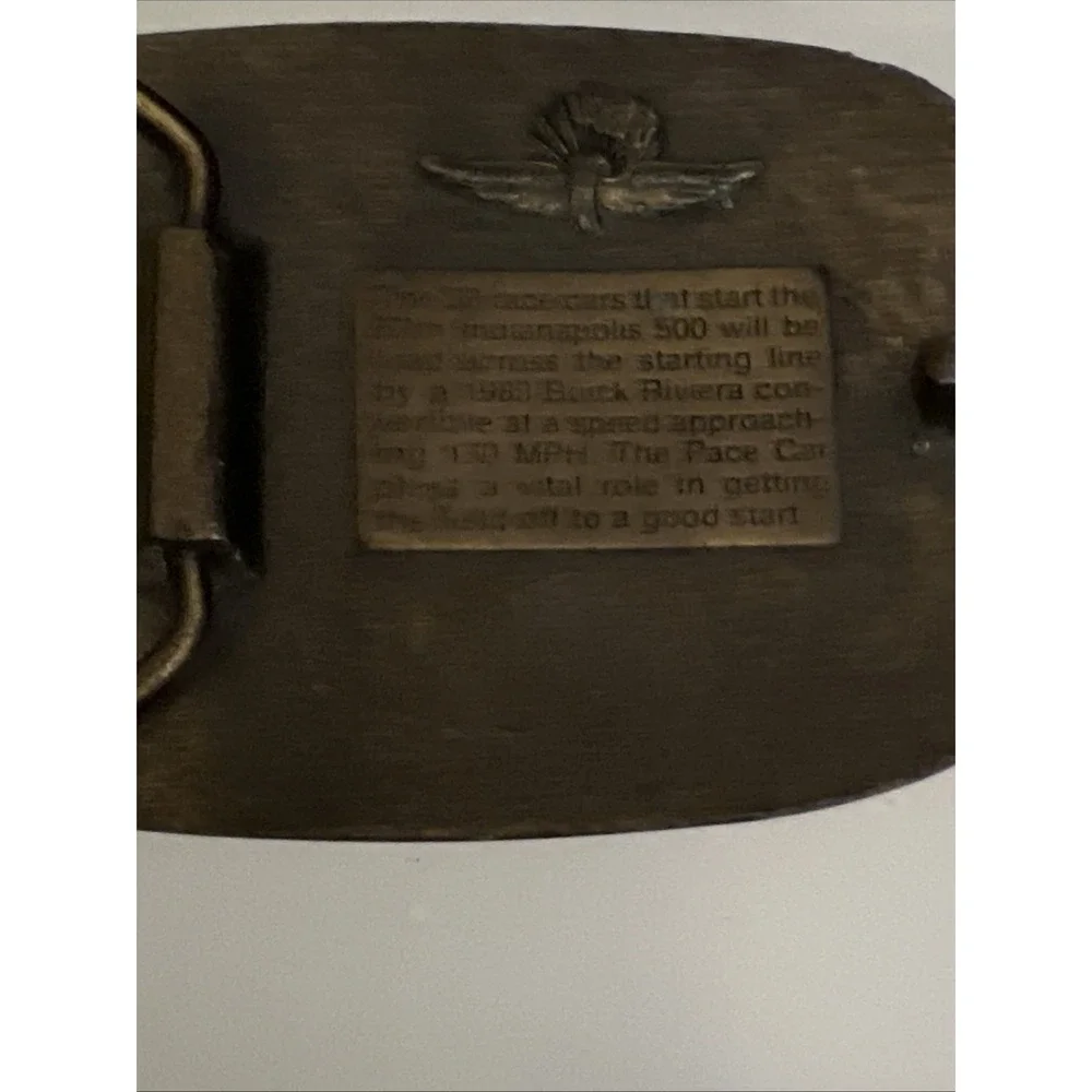 1983‎ Indy 500 Buick Bronze Belt Buckle Riviera Pace Car Vintage Collectible